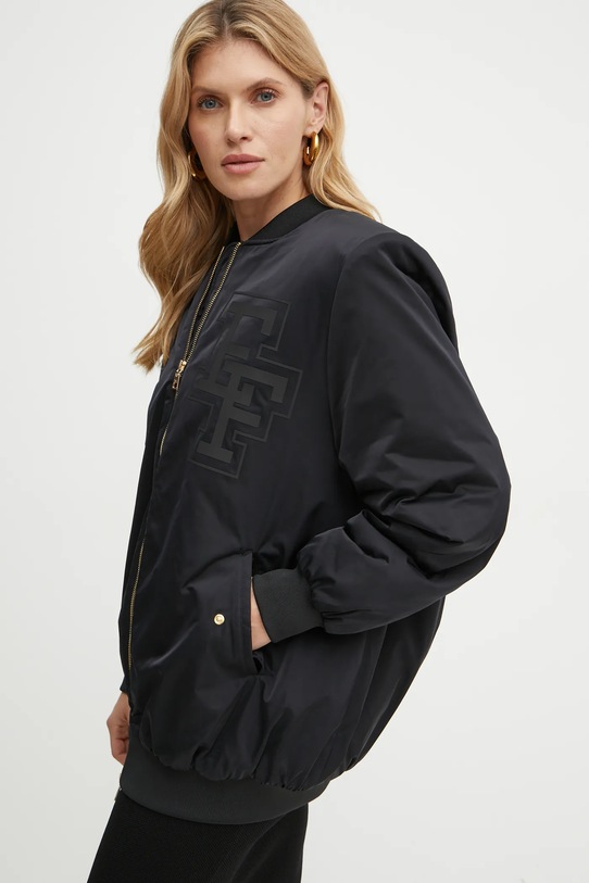 Куртка Elisabetta Franchi з капюшоном чорний PI74D46E2