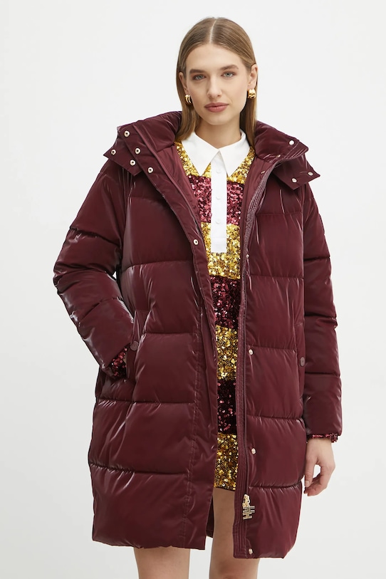 Bunda Elisabetta Franchi zateplené burgundské PI79Z46E2