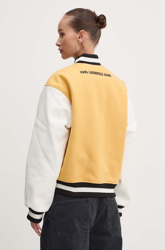 Odzież Karl Lagerfeld Jeans kurtka bomber wełniana 245J1503 żółty