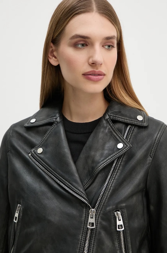 Marc O'Polo ramoneska skórzana 409701873033 czarny