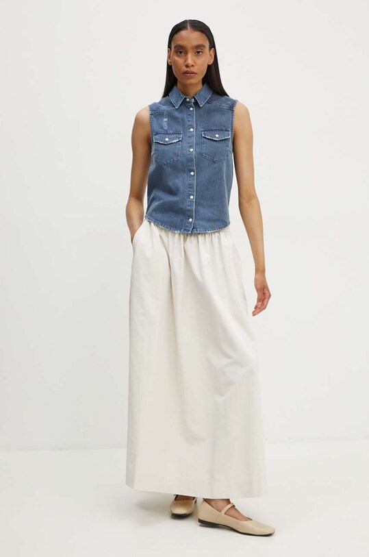 The Kooples kamizelka jeansowa FCCD29000J niebieski AW24