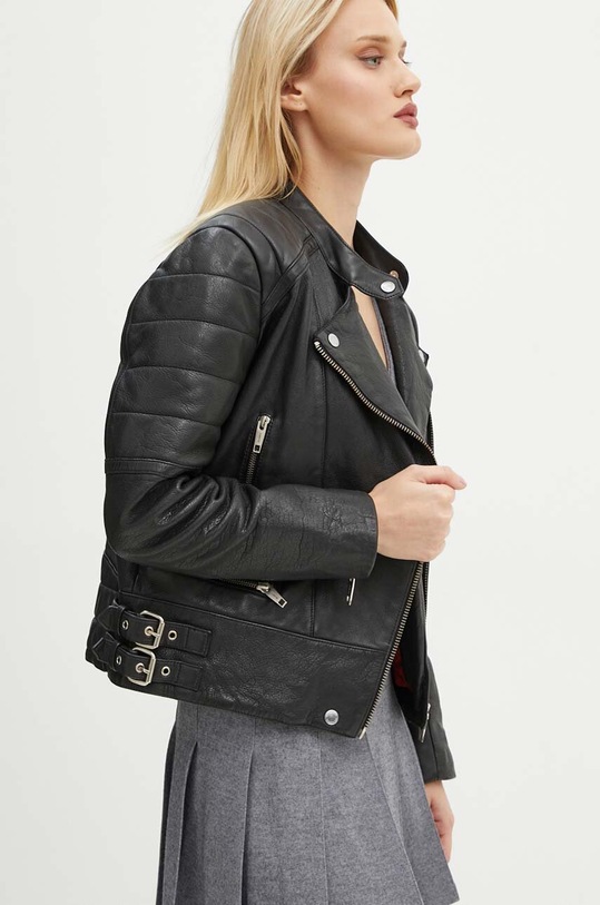 Kožna ramones jakna The Kooples crna FCUI29000K