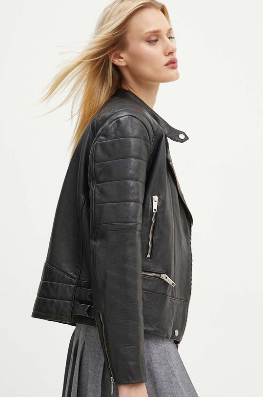 Kožna ramones jakna The Kooples FCUI29000K crna