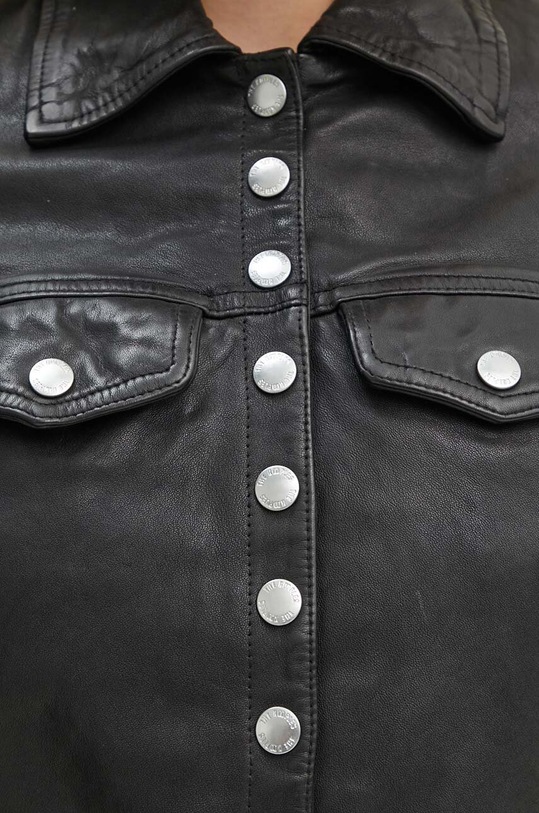 Kožna jakna The Kooples FCUI29002K crna