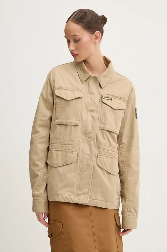 Хлопковая куртка Superdry с подкладкой бежевый W5011761A.5CL