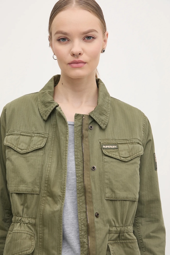 Βαμβακερό μπουφάν Superdry πράσινο W5011761A.A2Q
