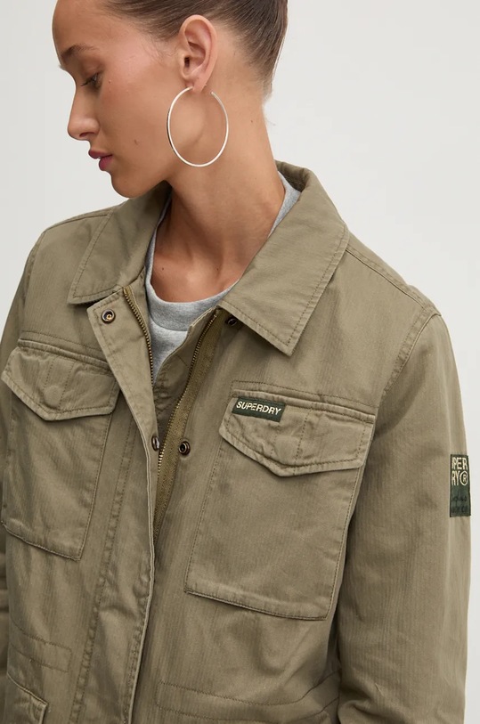 Superdry jacheta de bumbac verde W5011762A.NY8