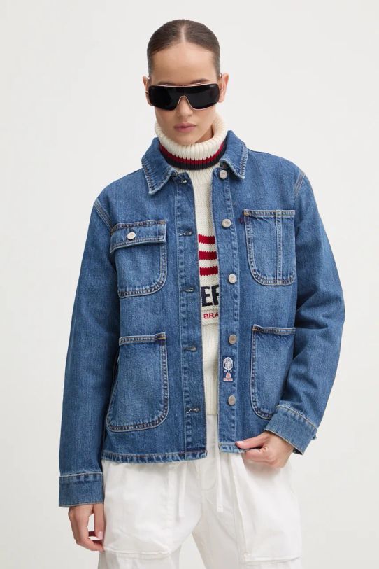 Superdry geacă din denim cu captuseala albastru W5011809A.7NJ