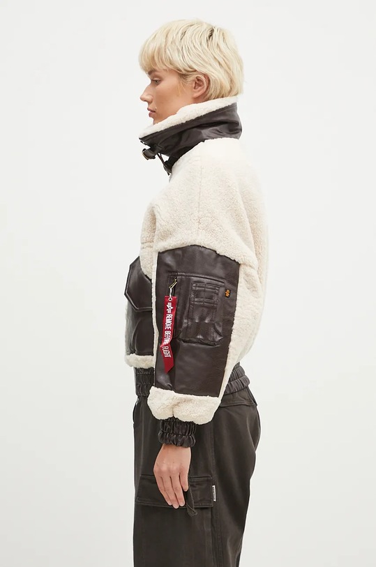 Alpha Industries giacca Teddy PU Bomber 148001 beige AW24
