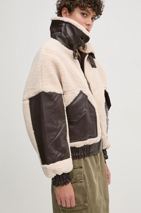Alpha Industries geaca Teddy PU Bomber 148001 bej