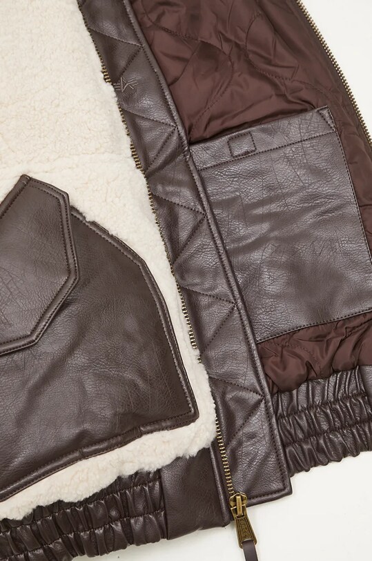 Alpha Industries kurtka Teddy PU Bomber 148001 beżowy