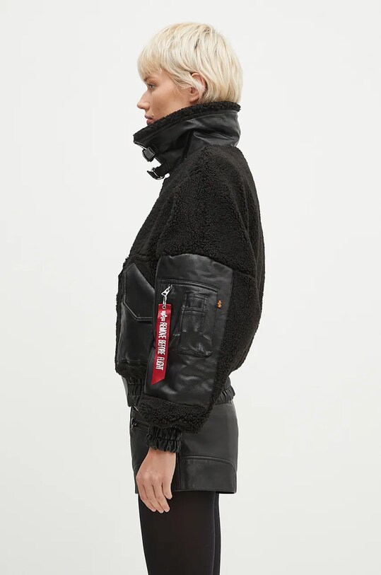 Яке Alpha Industries Teddy PU Bomber 148001 черен AW24