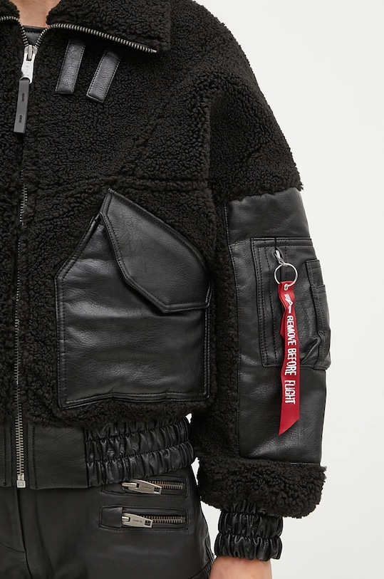 Куртка Alpha Industries Teddy PU Bomber чорний 148001