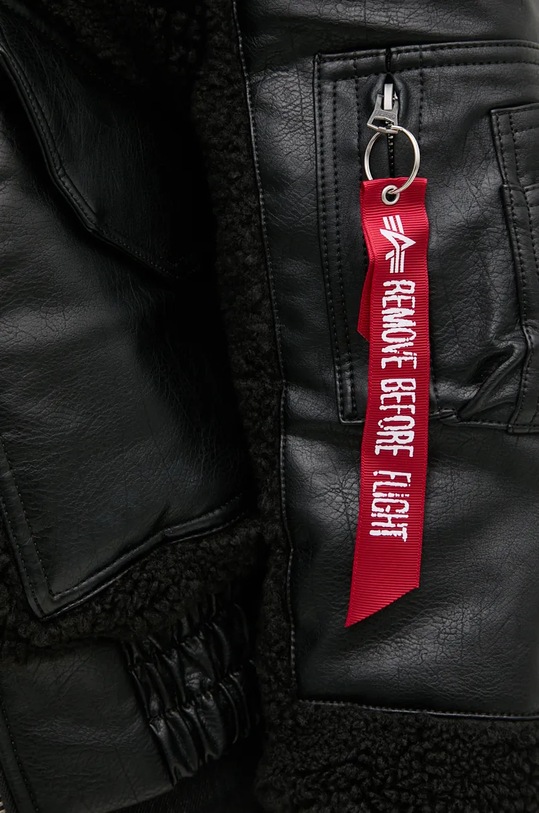 Alpha Industries geaca Teddy PU Bomber 148001 negru