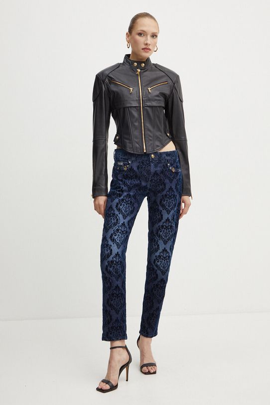 Kožená bunda Versace Jeans Couture 77HAVP04.CP009 čierna AW24