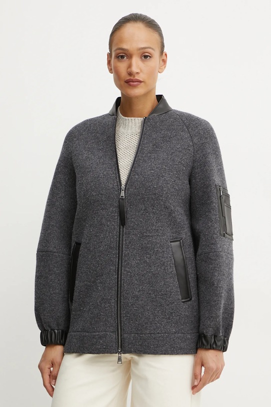 Шерстяная куртка-бомбер Max Mara Leisure без подкладки серый 2426906048600
