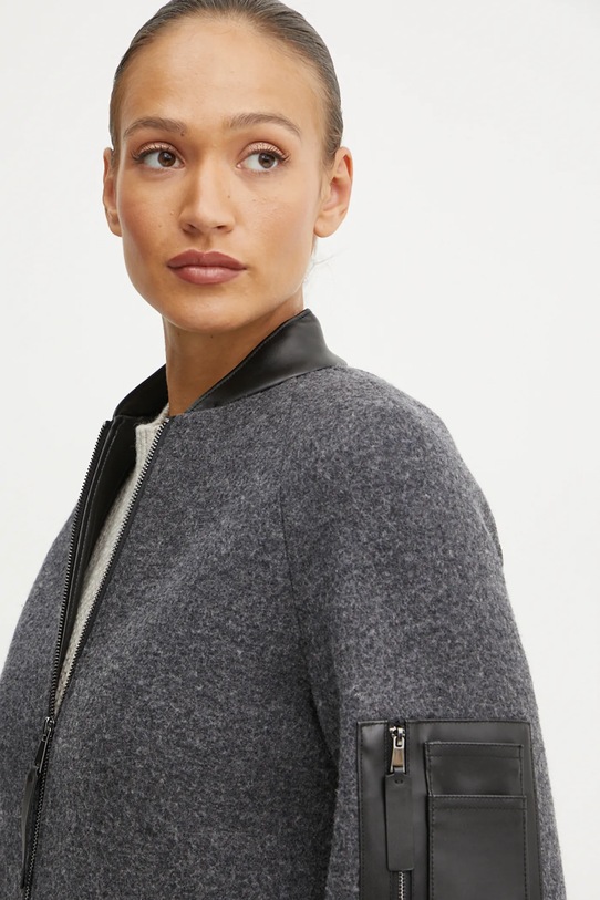 Шерстяная куртка-бомбер Max Mara Leisure серый 2426906048600
