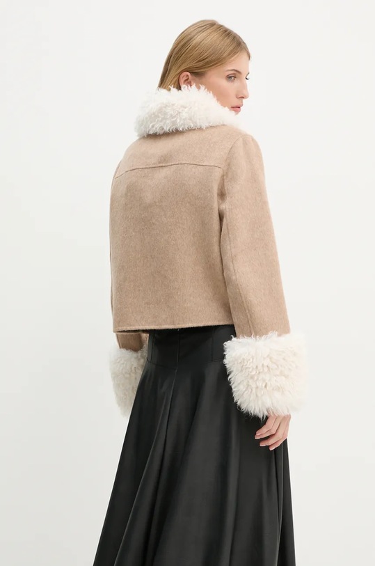 Vunena jakna The Kooples FBLO29012K bež AW24