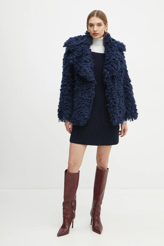 Luisa Spagnoli geaca de lana 58556 bleumarin AW24