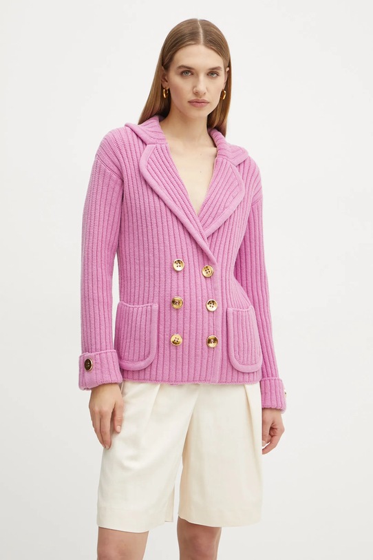 Luisa Spagnoli cardigan in lana lana rosa 58531
