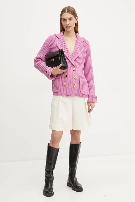 Luisa Spagnoli cardigan in lana 58531 rosa AW24