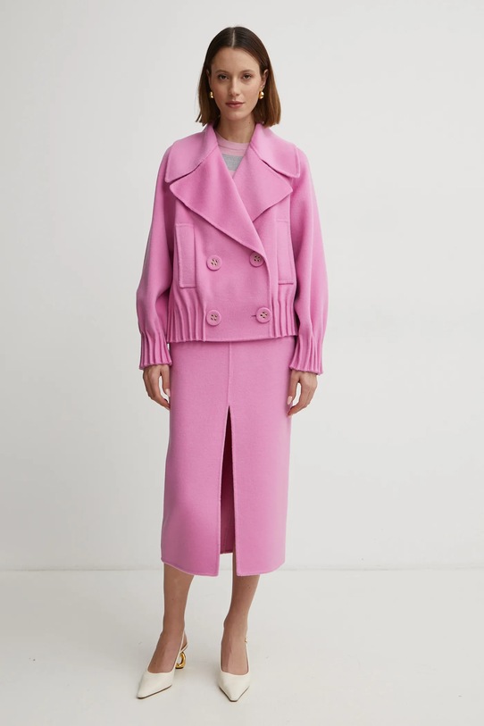 Vlněná bunda Luisa Spagnoli 541522 růžová AW24