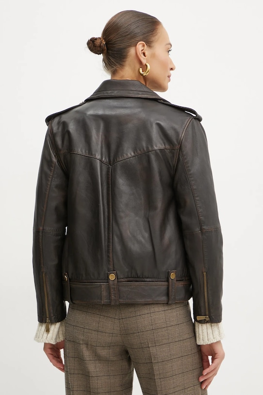 Oblačila Usnjena biker jakna Luisa Spagnoli SINGOLO 541219 rjava