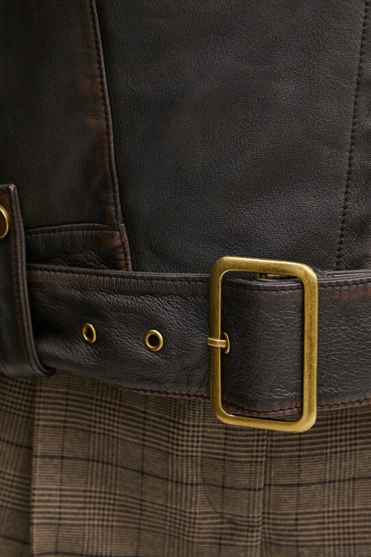 Usnjena biker jakna Luisa Spagnoli SINGOLO 541219 rjava