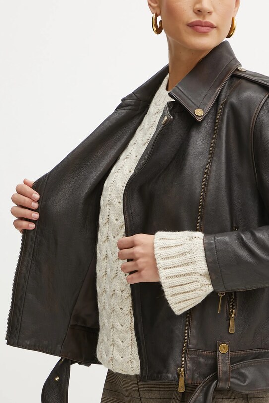 Usnjena biker jakna Luisa Spagnoli SINGOLO 541219