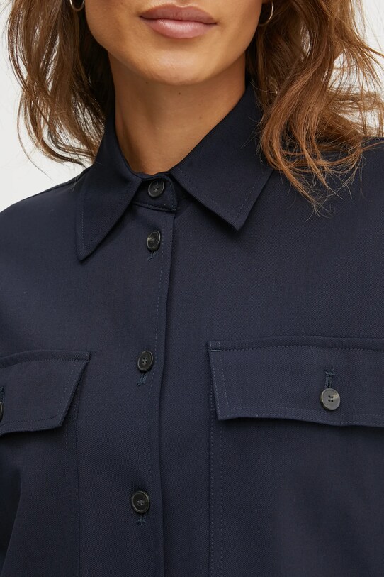 Weekend Max Mara camasa din lana 2425046042600 bleumarin