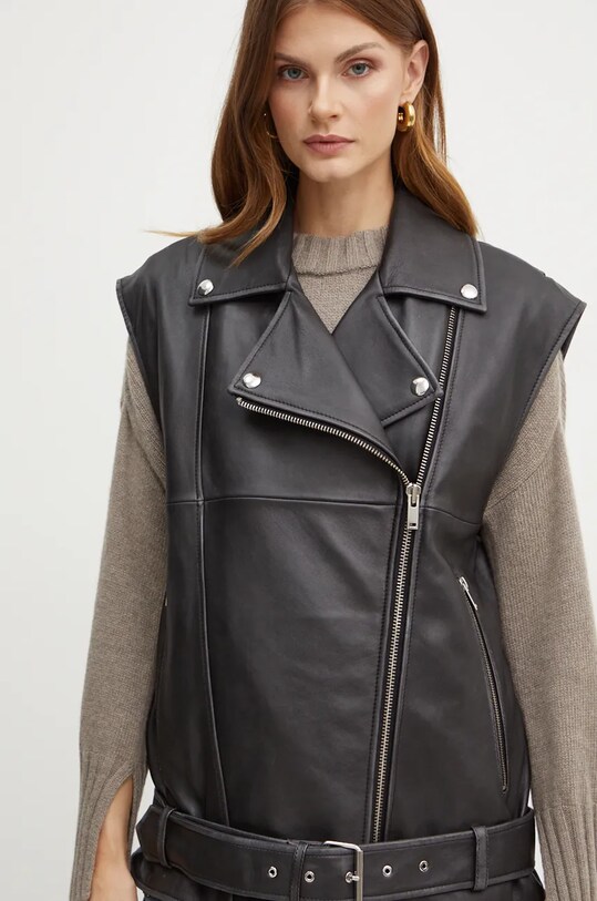 Weekend Max Mara vesta din piele negru 2425446012600