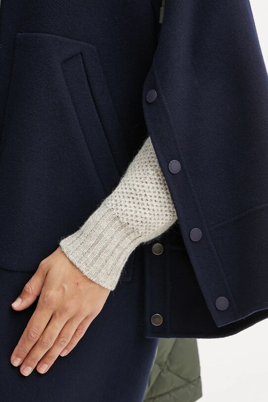 Пальто з домішкою вовни Weekend Max Mara 2425496022600 темно-синій