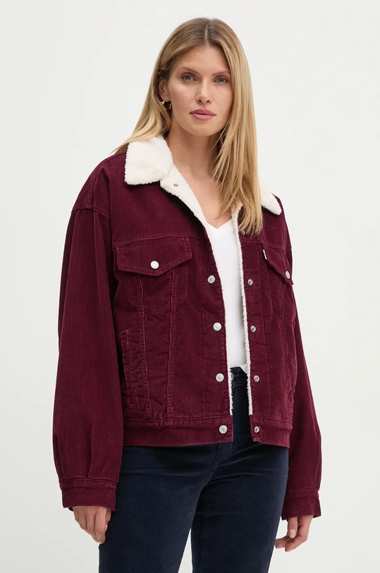 Džínová bunda Levi's bez kapuce burgundské A4435