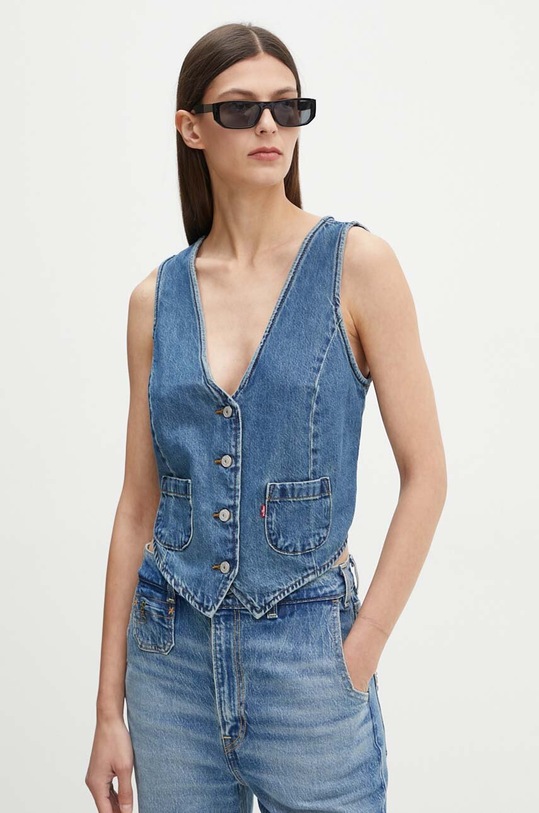 Džínová vesta Levi's látka námořnická modř A8749