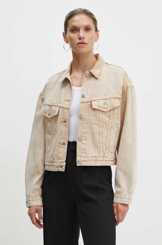 Levi's geacă din denim necaptusit bej A9155