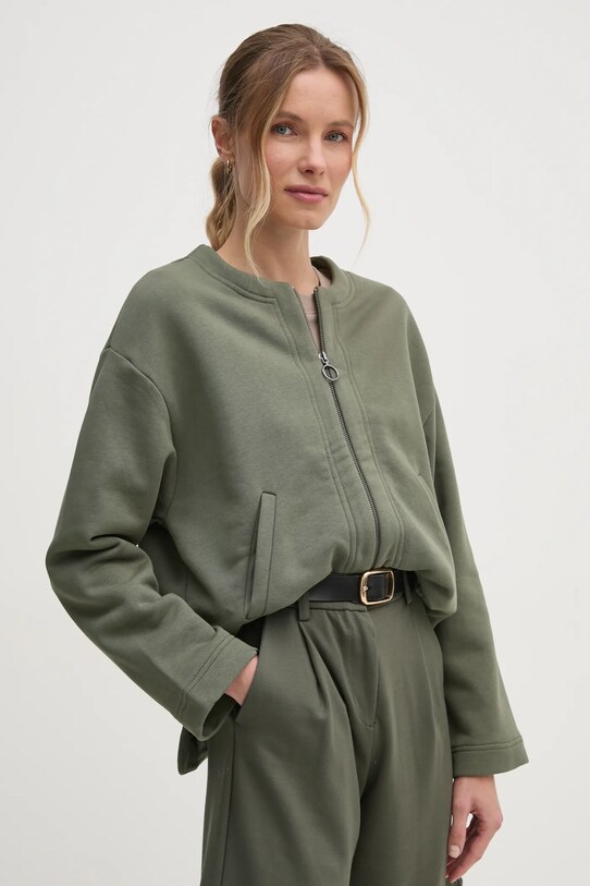 Кофта United Colors of Benetton бавовна зелений 36G1D500M