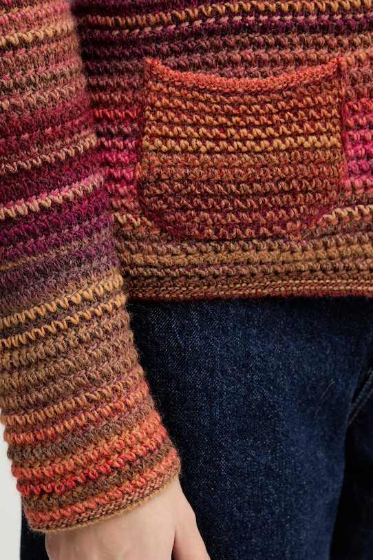 United Colors of Benetton kardigan wełniany 105CD6880 pomarańczowy