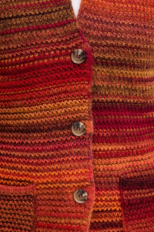 United Colors of Benetton kardigan z dodatkiem wełny 105CD6880 pomarańczowy