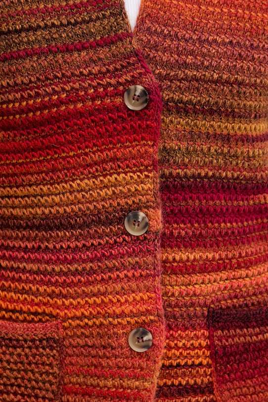 United Colors of Benetton kardigan z dodatkiem wełny 105CD6880 pomarańczowy