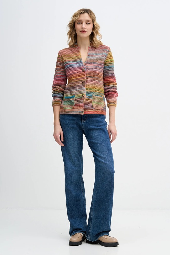 United Colors of Benetton kardigan z dodatkiem wełny 105CD6880 różowy AW25