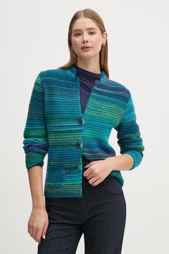 Вълнена жилетка United Colors of Benetton средно дебел тъмносин 105CD6880