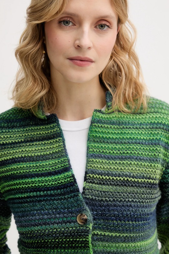 United Colors of Benetton kardigan z dodatkiem wełny zielony 105CD6880