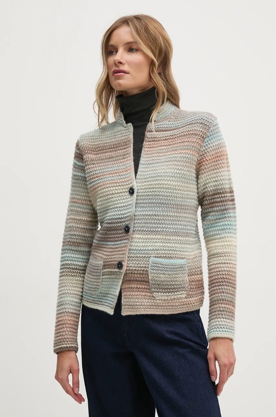United Colors of Benetton cardigan in lana medio spessore grigio 105CD6880