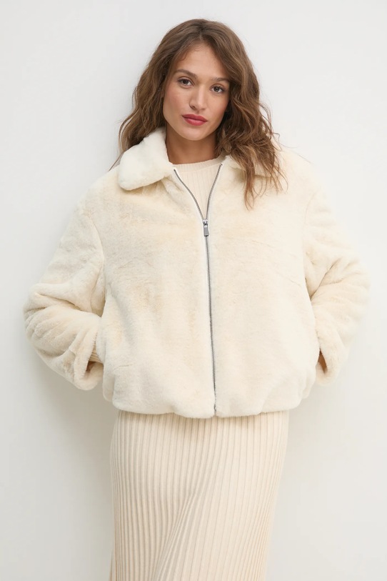 Куртка United Colors of Benetton без капюшона бежевий 2FBDDN06V