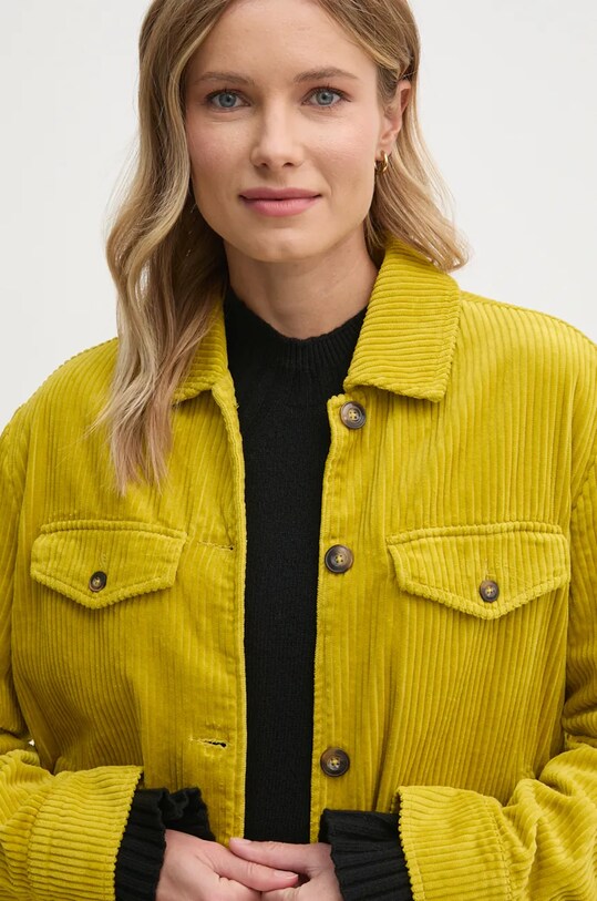 United Colors of Benetton kurtka sztruksowa żółty 2HKTDN06O
