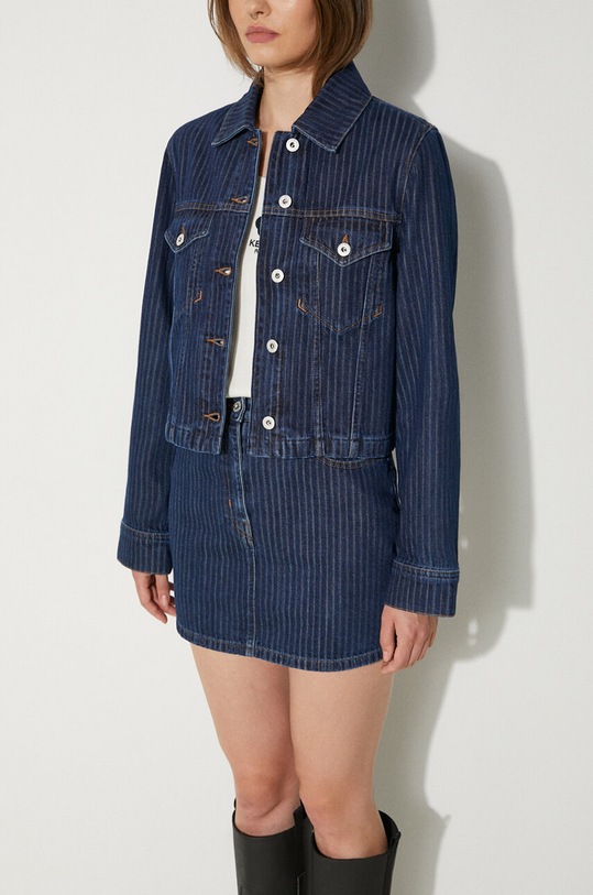 Džínová bunda Kenzo Trucker Jacket Stripped FE62DV2456F2.DD námořnická modř