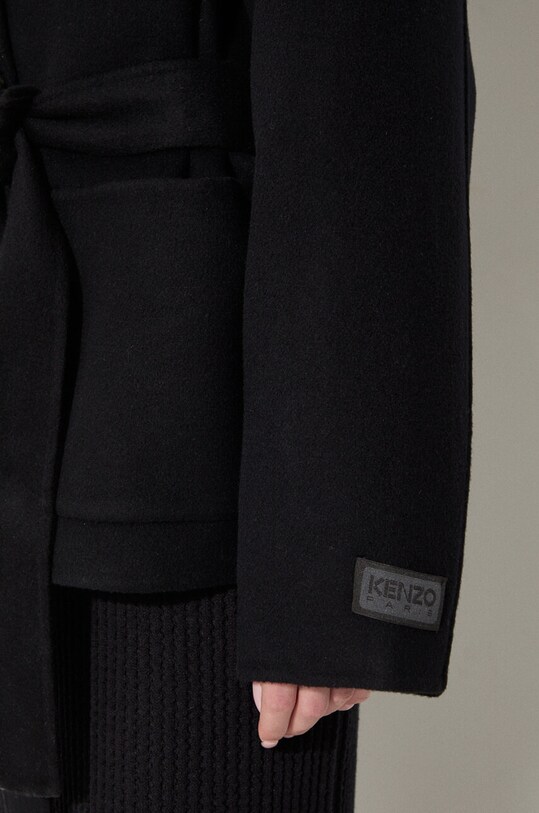 Kenzo kurtka wełniana Double Face Workwear Jacket FE62VE2559WA.99 czarny