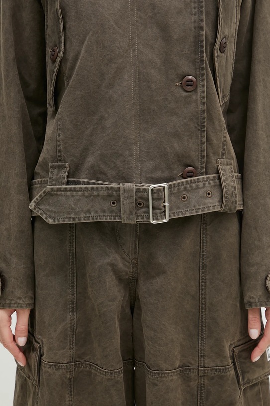 Μπουφάν Kenzo Dyed Canvas Comber καφέ FE62OU2129GK.92