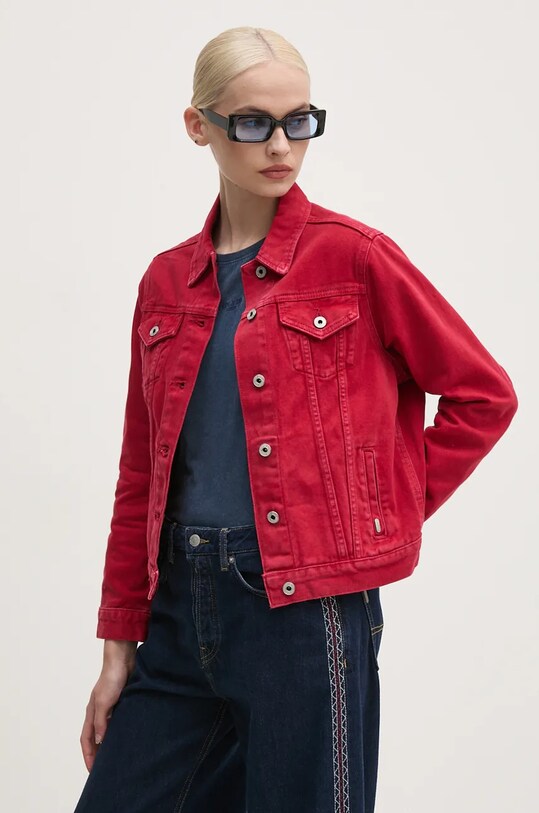 Džínová bunda Pepe Jeans REGULAR JACKET riflovina červená PL402432YH3