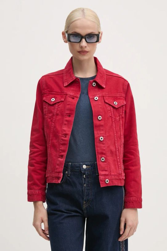 Rifľová bunda Pepe Jeans REGULAR JACKET červená PL402432YH3